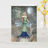 Gothic Fairy Pegasus Card ~ Leere Karte (Gelbe Blume)