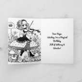 Gothic Fairy Playing Viola auf einem Pilz Geburtst Karte (Innenseite)