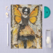 Gothic Fairy Yellow Wings Dark Fantasy Decoupage Seidenpapier (Handwerk)