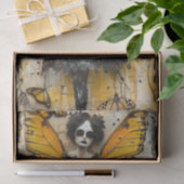 Gothic Fairy Yellow Wings Dark Fantasy Decoupage Seidenpapier (Geschenk)