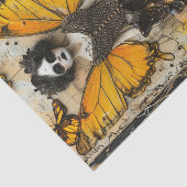 Gothic Fairy Yellow Wings Dark Fantasy Decoupage Seidenpapier (Ausschnitt)