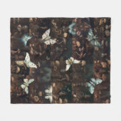 Gothic Fairycore-Motten-Patchwork-Whimsical-Fantas Fleecedecke (Vorderseite (Horizontal))