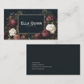 Gothic Fairytale Starry Night Burgundy Rose Visitenkarte (Vorne/Hinten)