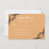 Gothic Fall Modern Dark Floral Wedding RSVP Einladung (Rückseite)
