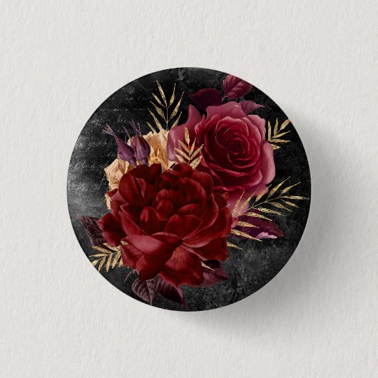 Gothic Fall Rosen | Knopf Button (Vorderseite)