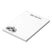 Gothic Fanged Skull schwarz und grau Notizblock (Rotiert)