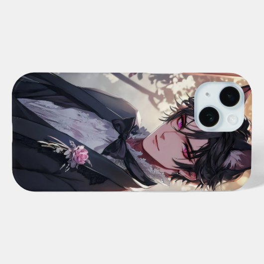 Gothic Fantasy Anime Catboy Case-Mate iPhone Hülle (Rückseite (Horizontal))