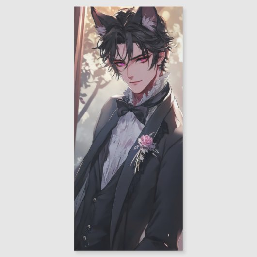 Gothic Fantasy Anime Catboy Magnetkarte (Vorderseite)