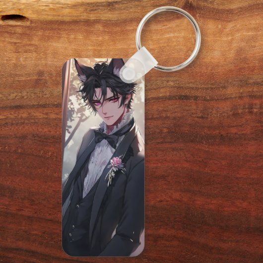 Gothic Fantasy Anime Catboy Schlüsselanhänger (Rückseite)