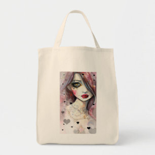 Gothic Fantasy Art Mädchen mit Herzen Tragetasche