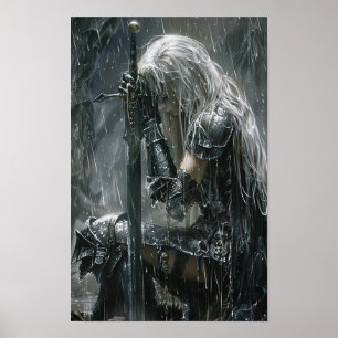 Gothic Fantasy Art Poster: Untotes Fe mit Silberha Poster