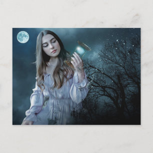 Gothic Fantasy Dark Weibchen Junge Schönheit Postkarte