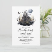 Gothic Fantasy Fairy Castle Handfasting Einladung (Stehend Vorderseite)