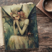 Gothic Fantasy Fairy with Floral Crown Dark Wings  Planer