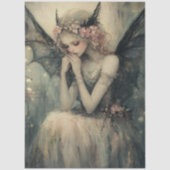 Gothic Fantasy Fee mit floraler Krone Decoupage Seidenpapier (Vorderseite)