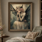 Gothic Fantasy Fee mit floraler Krone Wandkunst Fotodruck