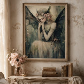 Gothic Fantasy Fee mit floraler Krone Wandkunst Fotodruck