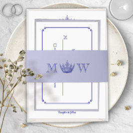 Gothic Fantasy or Medieval Royal Crown Mongram Einladungsbanderole