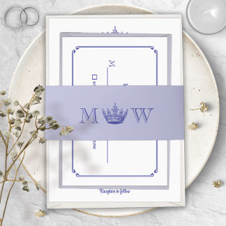 Gothic Fantasy or Medieval Royal Crown Mongram Einladungsbanderole