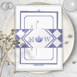 Gothic Fantasy or Medieval Royal Crown Mongram Einladungsbanderole