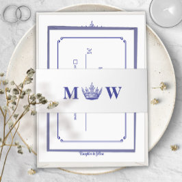 Gothic Fantasy or Medieval Royal Crown Mongram Einladungsbanderole