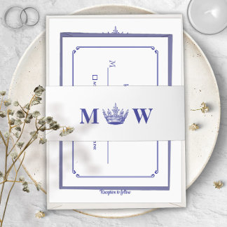 Gothic Fantasy or Medieval Royal Crown Mongram Einladungsbanderole