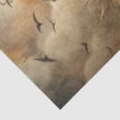 Gothic Fantasy Ram's Skull & Raven Seidenpapier (Detail)