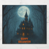 Gothic Fantasy | Spuk Schloss & Misty Monte Lago M Bierflaschenetikett (Einzelnes Label)