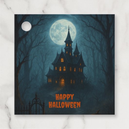 Gothic Fantasy | Spuk Schloss & Misty Monte Lago M Geschenkanhänger (Vorderseite)