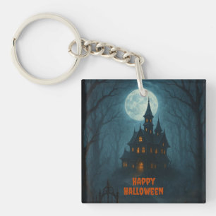 Gothic Fantasy   Spuk Schloss & Misty Monte Lago M Schlüsselanhänger