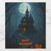 Gothic Fantasy | Spuk Schloss & Misty Monte Lago M Weinetikett (Einzelnes Label)