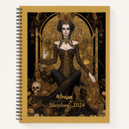 Gothic Fantasy, Surreal Dark Queen, Notebook Notizblock