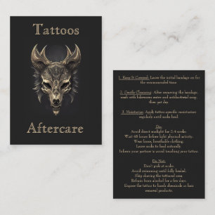 Gothic Fantasy Wolf Skull Black & Gold Aftercare Visitenkarte