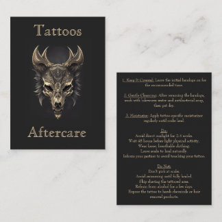 Gothic Fantasy Wolf Skull Black & Gold Aftercare Visitenkarte