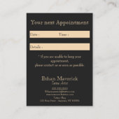 Gothic Fantasy Wolf Skull Black & Gold Ernennung Visitenkarte (Rückseite)