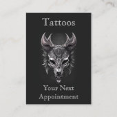 Gothic Fantasy Wolf Skull Black & Silv Ernennung Visitenkarte (Vorderseite)