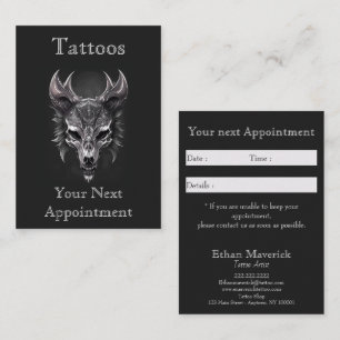 Gothic Fantasy Wolf Skull Black & Silv Ernennung Visitenkarte