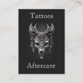Gothic Fantasy Wolf Skull Black & Silver Aftercare Visitenkarte (Vorderseite)