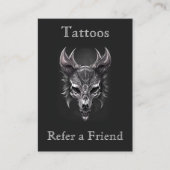 Gothic Fantasy Wolf Skull Black & Silver Referenz Visitenkarte (Vorderseite)