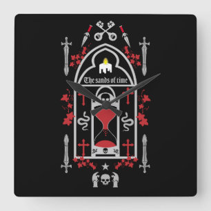 Gothic Fashion Style Quadratische Wanduhr