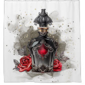 Gothic Fashion Viktorianisch Parfümflasche mit Ros Duschvorhang (Vorderseite)