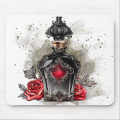 Gothic Fashion Viktorianisch Parfümflasche mit Ros Mousepad (Vorne)
