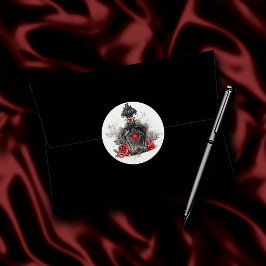 Gothic Fashion Viktorianisch Parfümflasche mit Ros Runder Aufkleber