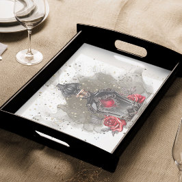 Gothic Fashion Viktorianisch Parfümflasche mit Ros Seidenpapier