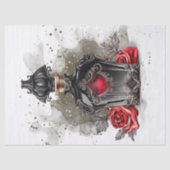 Gothic Fashion Viktorianisch Parfümflasche mit Ros Seidenpapier (Vorderseite)