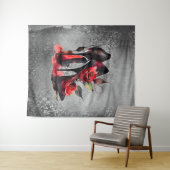 Gothic Fashionista Rote Bottom Stilettos mit Rose Wandteppich (Beispiel (Horizontal))