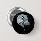 Gothic Feen Pin, Button Vollmond Fee (Vorne & Hinten)