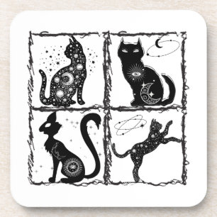 Gothic Feline Familiars.w Getränkeuntersetzer