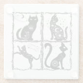 Gothic Feline Familiars.w Glasuntersetzer (Rückseite)