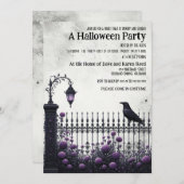 Gothic Fence Halloween-Party Einladung (Vorne/Hinten)